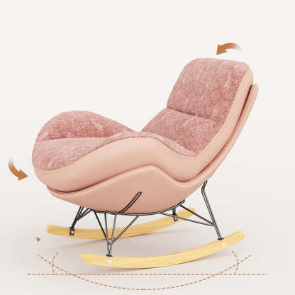 Nordic Fabric Steel Curved Rocking Chair