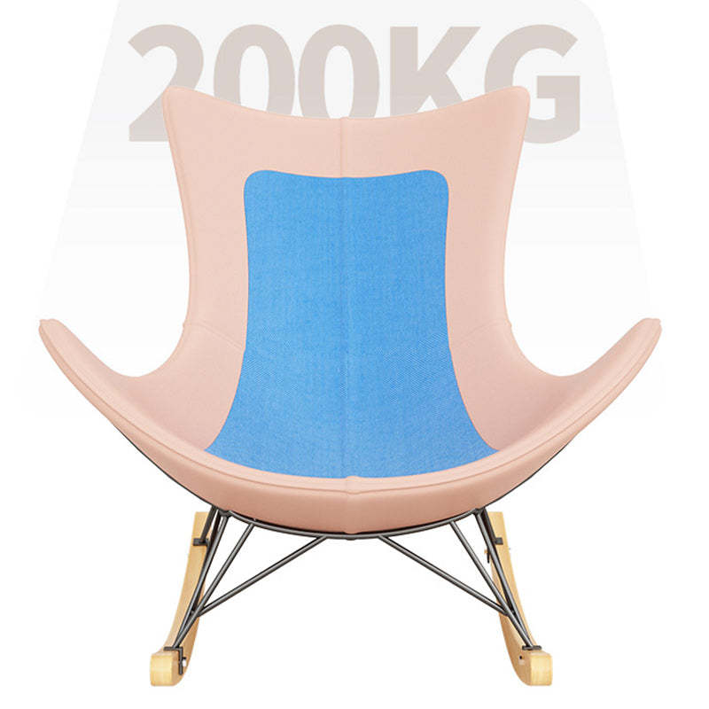 Nordic Fabric Steel Curved Rocking Chair