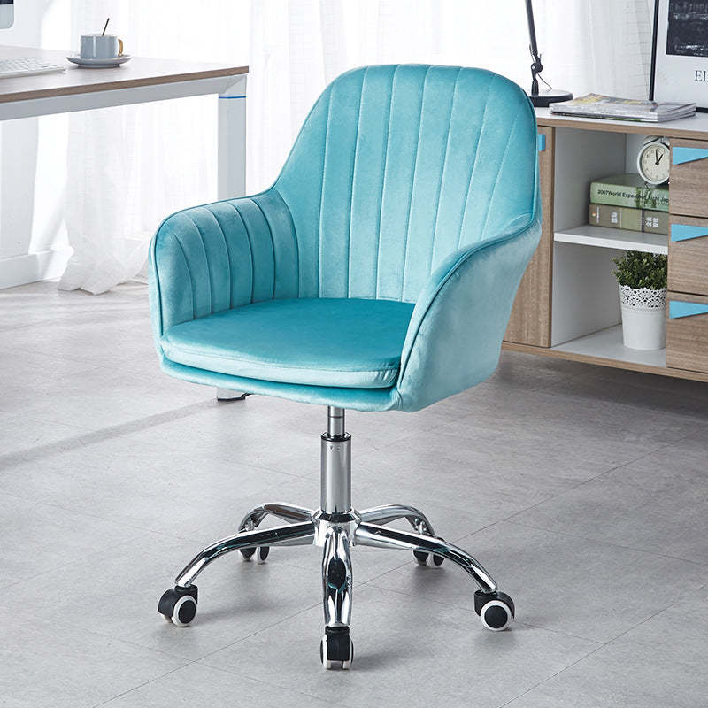Lighom square desk metal office chairs for bedroom — Light Blue