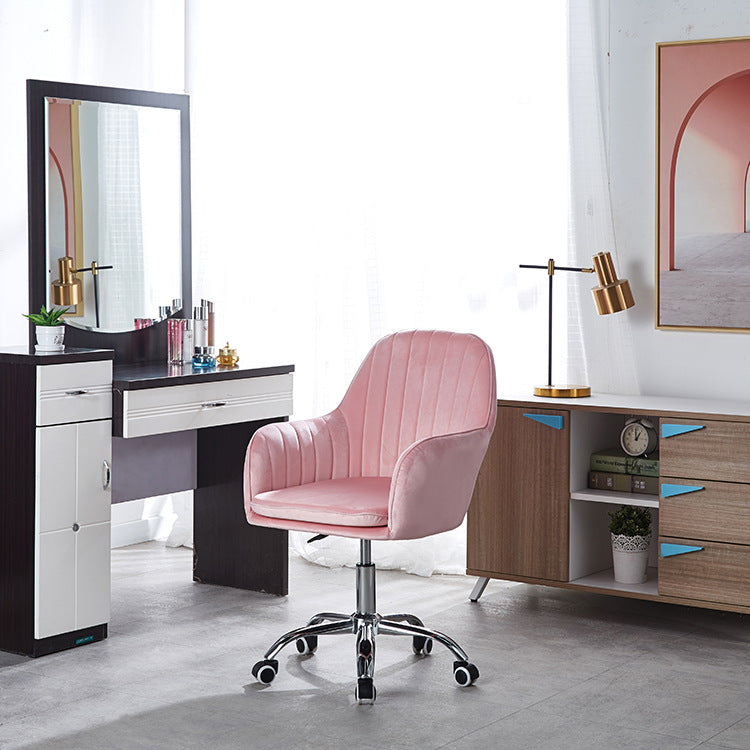 Minimalist Velvet Metal Square Desk Chair