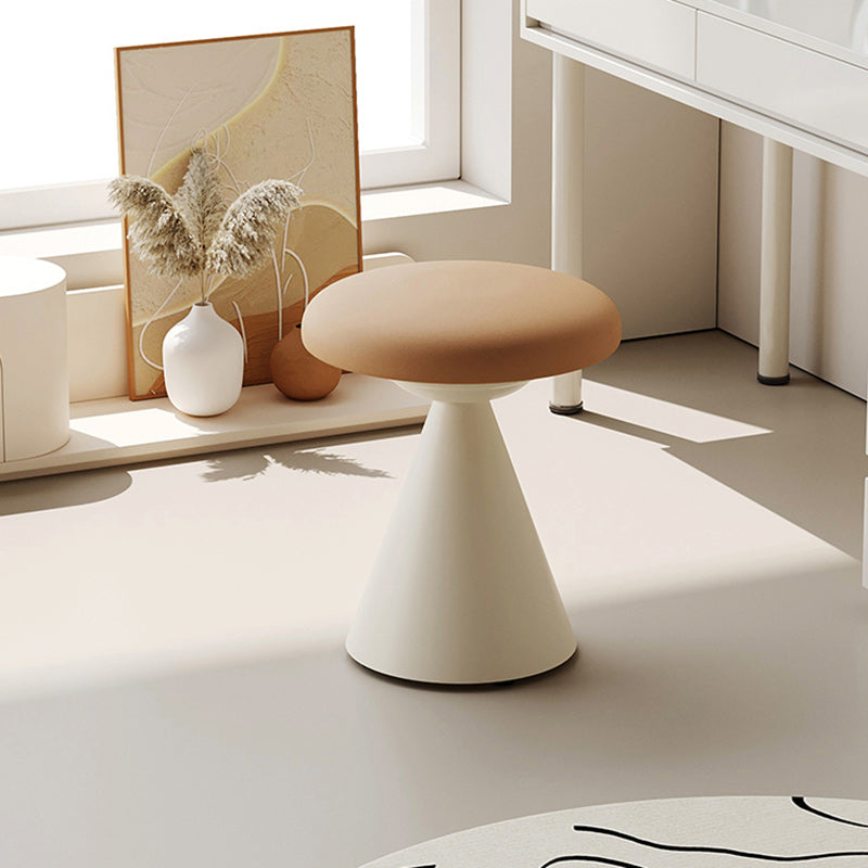 Minimalist Leather Iron Mushroom Vanity Stool