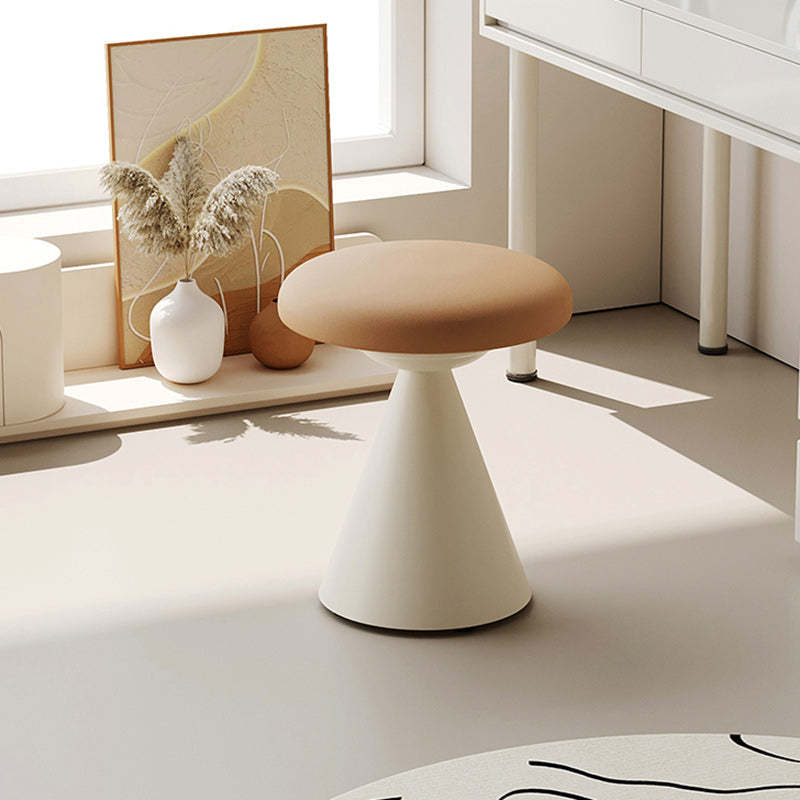 Minimalist Leather Iron Mushroom Vanity Stool
