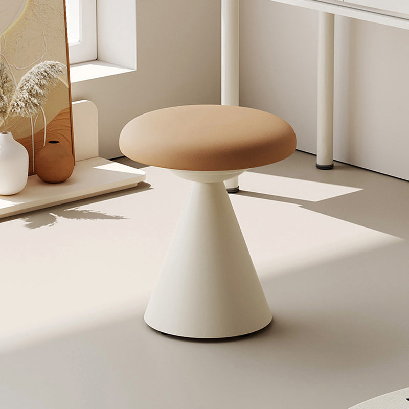 Minimalist Leather Iron Mushroom Vanity Stool