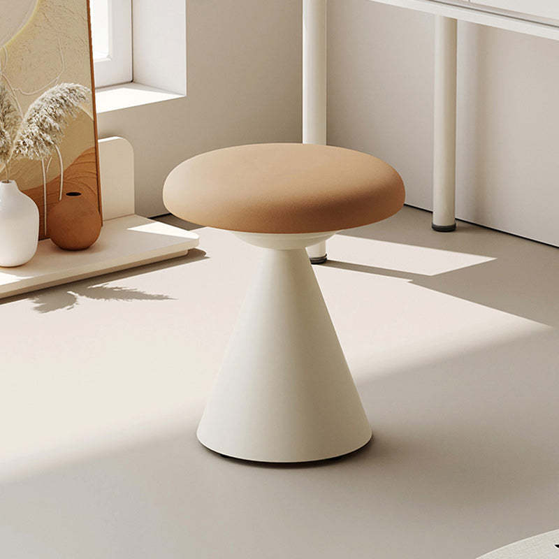 Minimalist Leather Iron Mushroom Vanity Stool