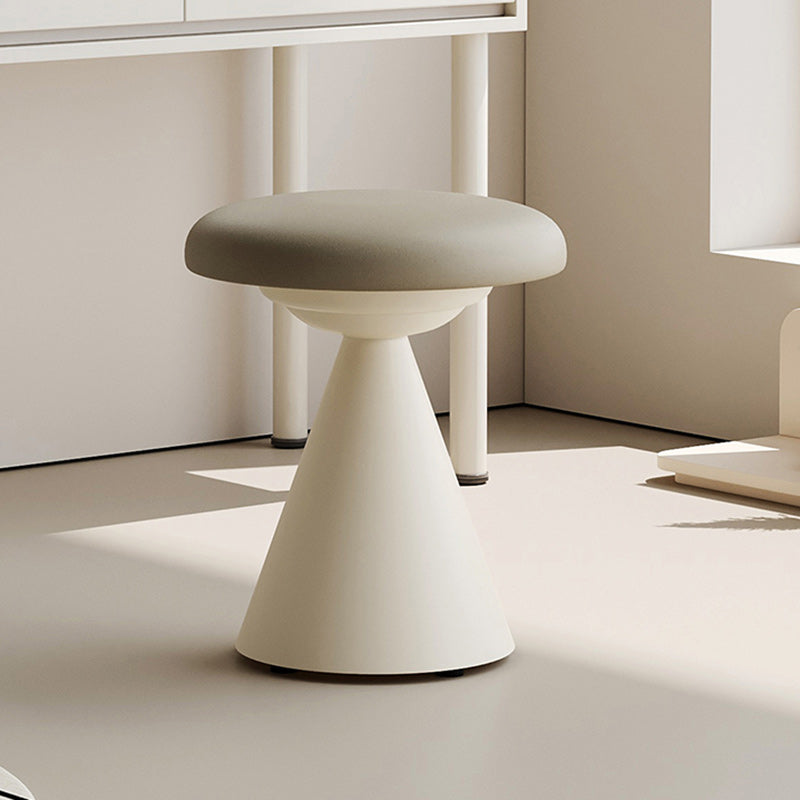 Minimalist Leather Iron Mushroom Vanity Stool