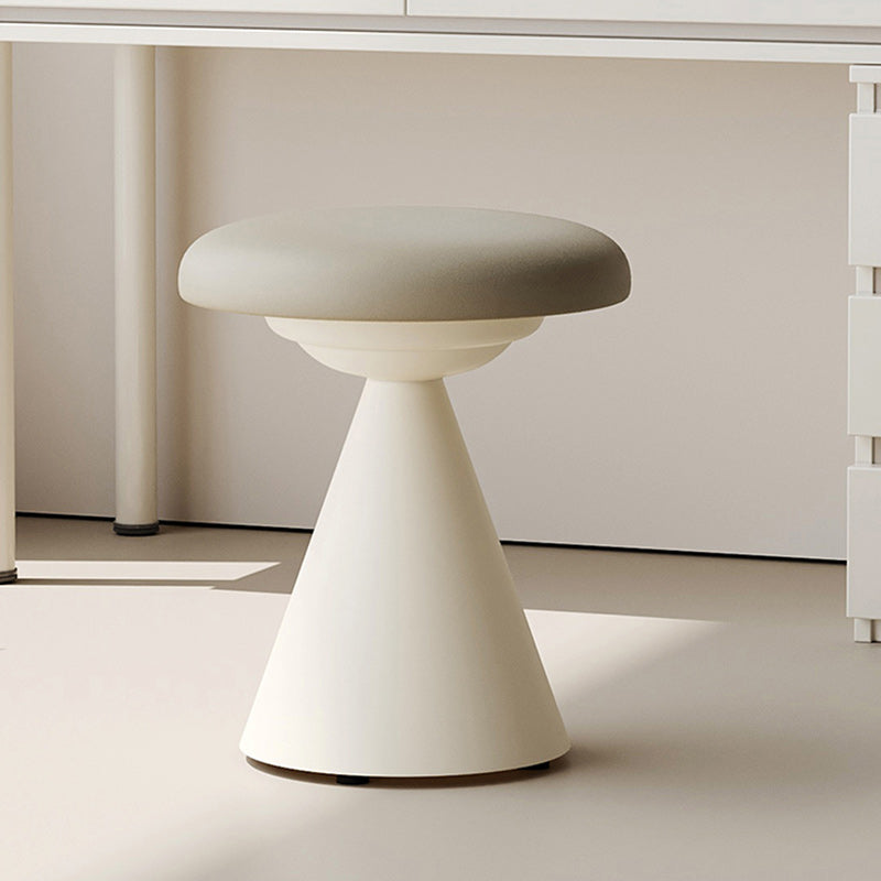 Minimalist Leather Iron Mushroom Vanity Stool