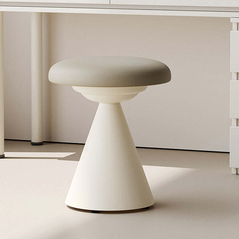 Minimalist Leather Iron Mushroom Vanity Stool