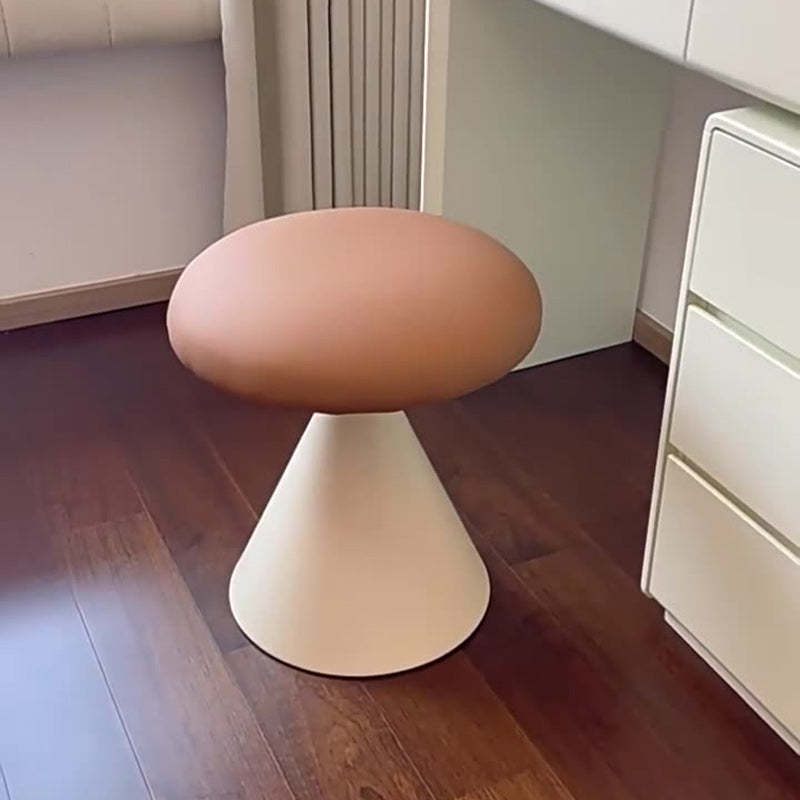 Minimalist Leather Iron Mushroom Vanity Stool