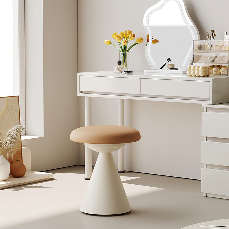 Minimalist Leather Iron Mushroom Vanity Stool