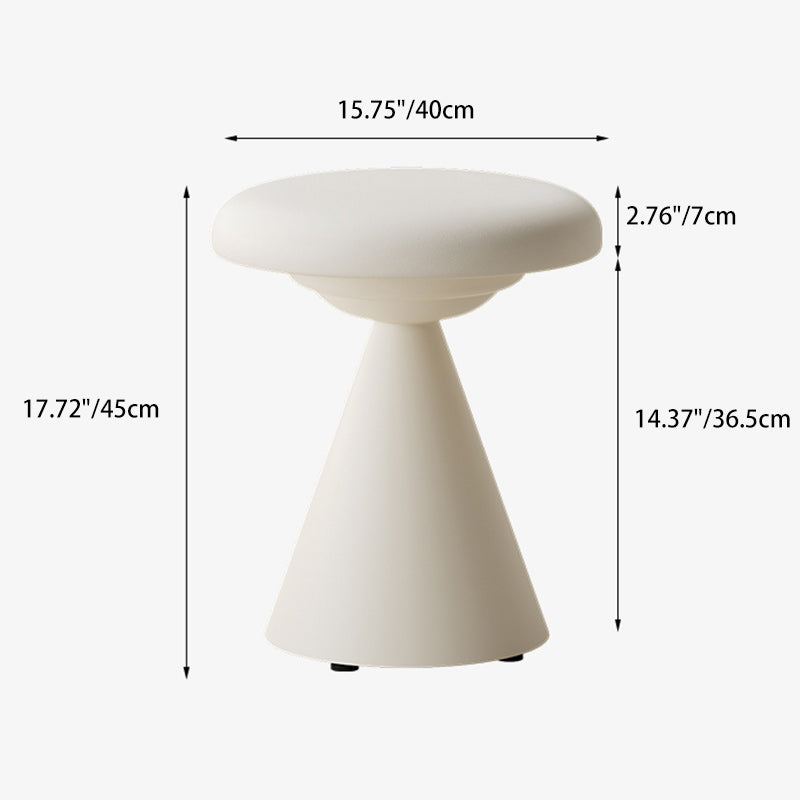 Minimalist Leather Iron Mushroom Vanity Stool