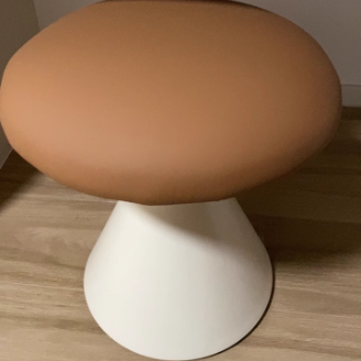 Minimalist Leather Iron Mushroom Vanity Stool