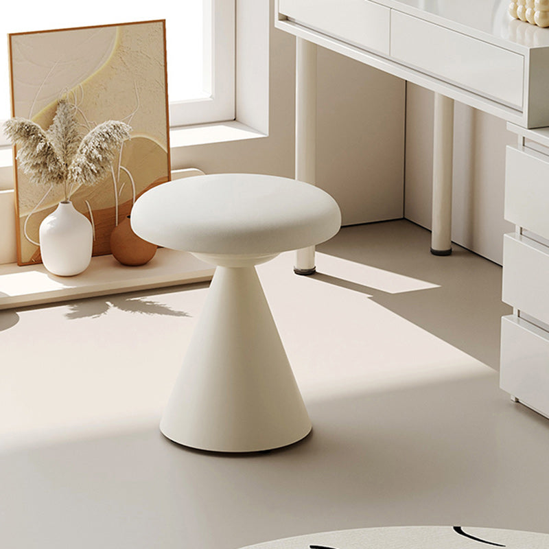 Minimalist Leather Iron Mushroom Vanity Stool