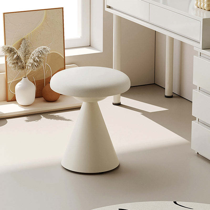 Minimalist Leather Iron Mushroom Vanity Stool