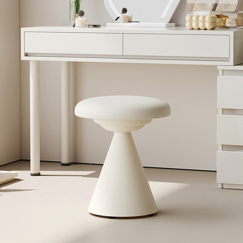 Minimalist Leather Iron Mushroom Vanity Stool