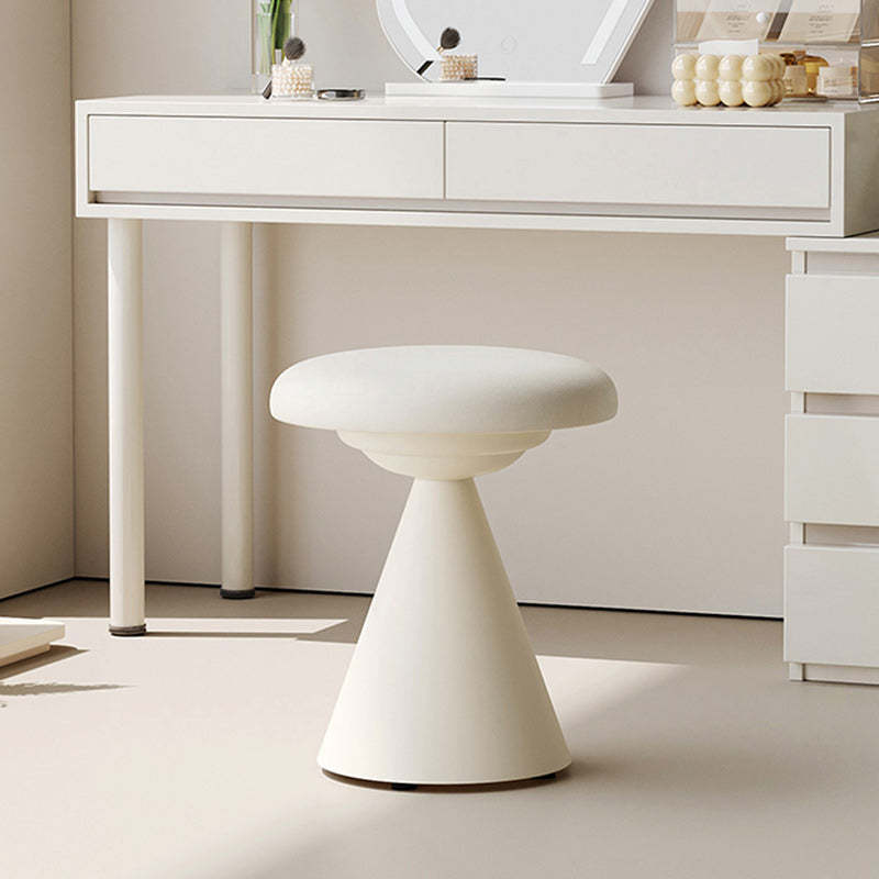 Minimalist Leather Iron Mushroom Vanity Stool