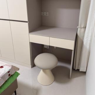 Minimalist Leather Iron Mushroom Vanity Stool