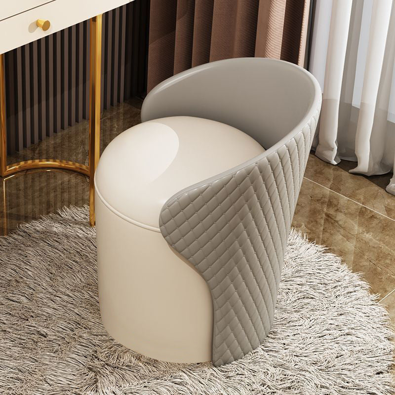 Gray leather wood vanity stools for bedroom, Lighom