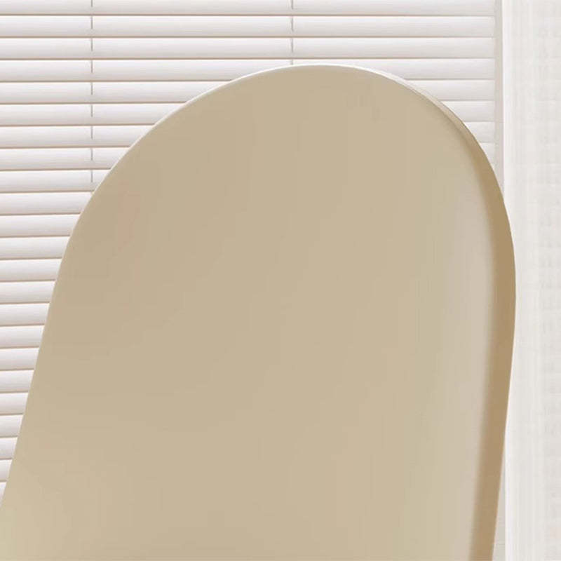 Minimalist Velvet Leather Curved Ergonomic Dining Chair — Plastic / Yellow