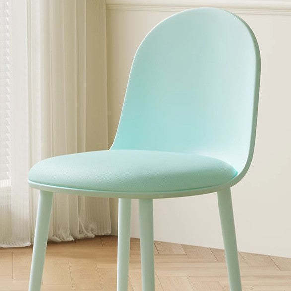 Minimalist Velvet Leather Curved Ergonomic Dining Chair — Velvet / Gray