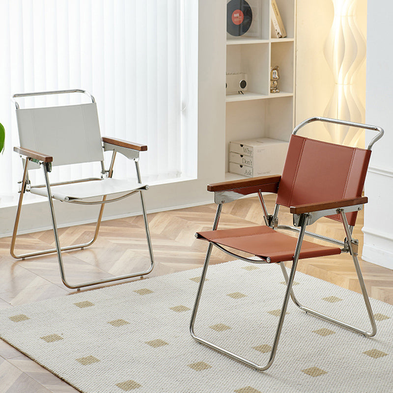 Nordic Saddle Leather Steel Dining Chair