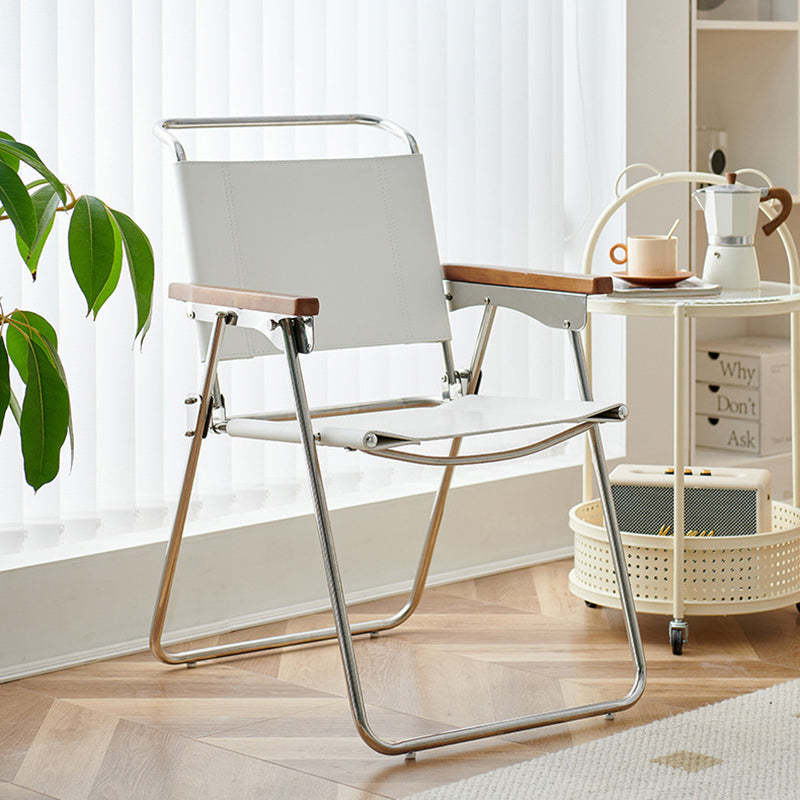 Nordic Saddle Leather Steel Dining Chair