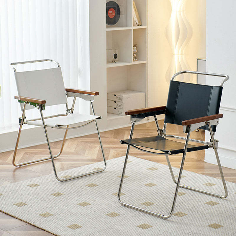 Nordic Saddle Leather Steel Dining Chair