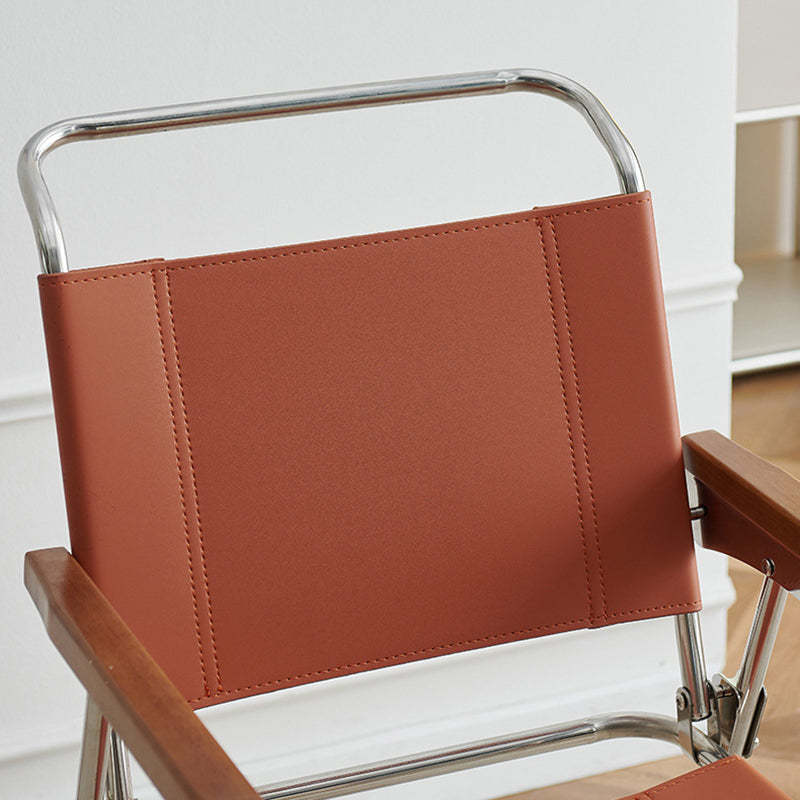 Nordic Saddle Leather Steel Dining Chair