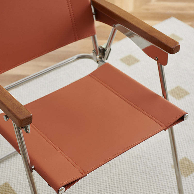 Nordic Saddle Leather Steel Dining Chair