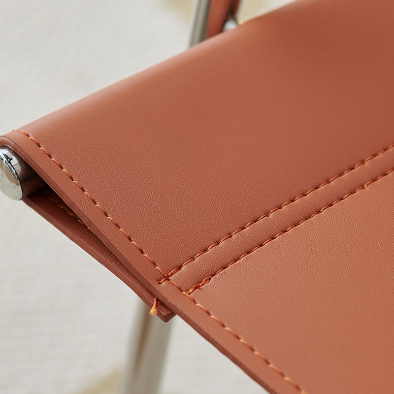 Nordic Saddle Leather Steel Dining Chair