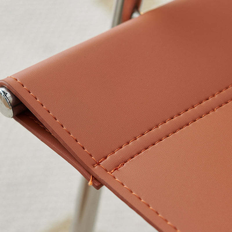 Nordic Saddle Leather Steel Dining Chair