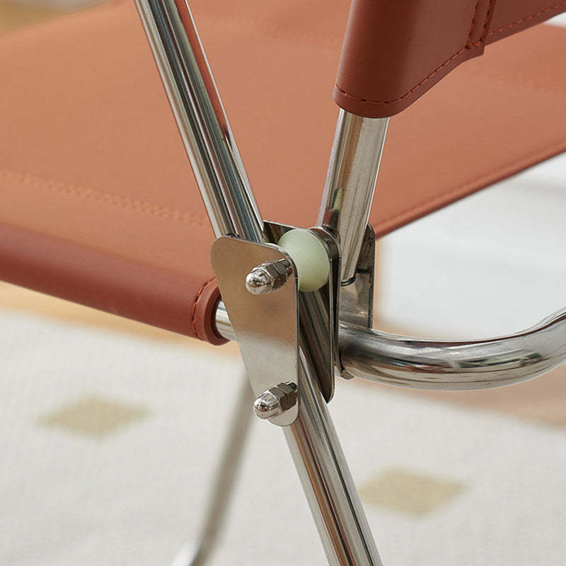Nordic Saddle Leather Steel Dining Chair