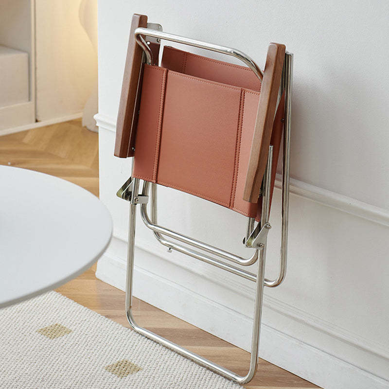 Nordic Saddle Leather Steel Dining Chair