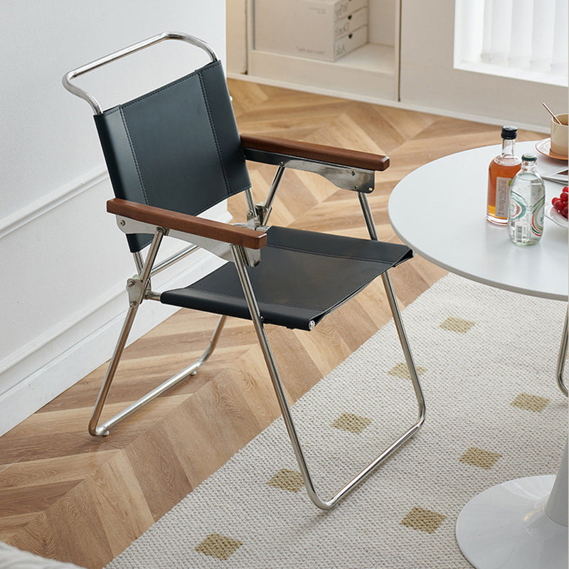 Nordic Saddle Leather Steel Dining Chair