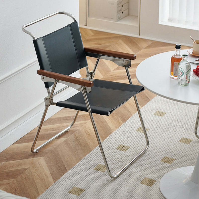 Nordic Saddle Leather Steel Dining Chair