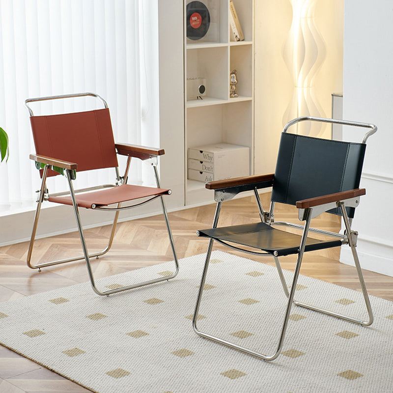 Nordic Saddle Leather Steel Dining Chair