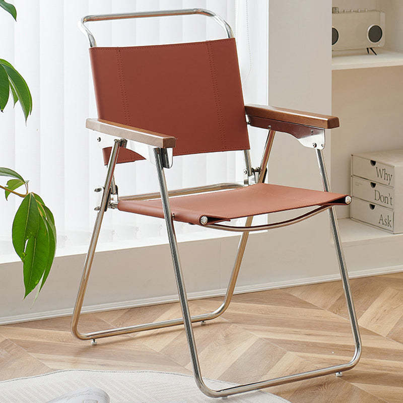 Nordic Saddle Leather Steel Dining Chair