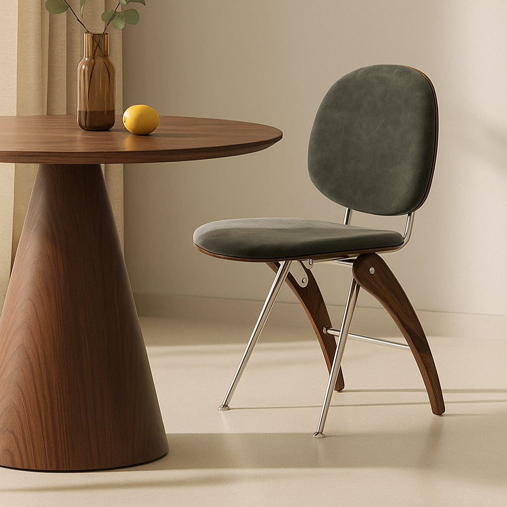 Mid-Century Leather Accent Chair