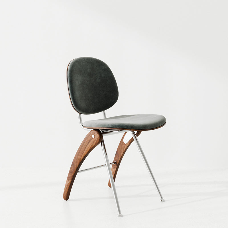 Mid-Century Leather Accent Chair