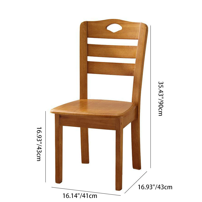 Minimalist Wood Square Bedroom Dining Chair — White