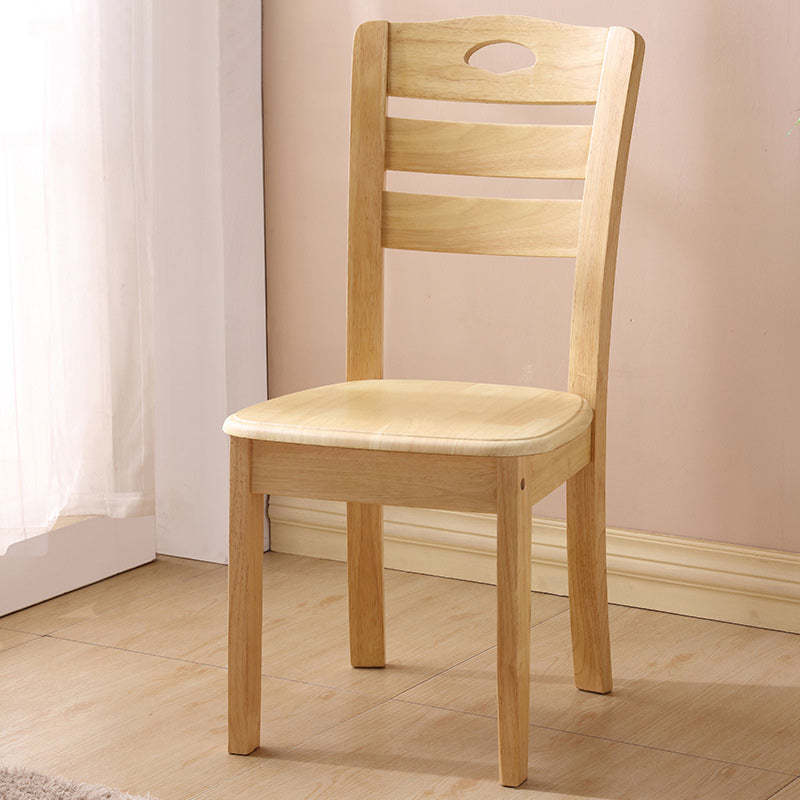 Minimalist Wood Square Bedroom Dining Chair