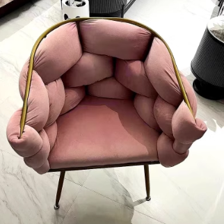 Nordic Velvet Metal Bubble Vanity Stool