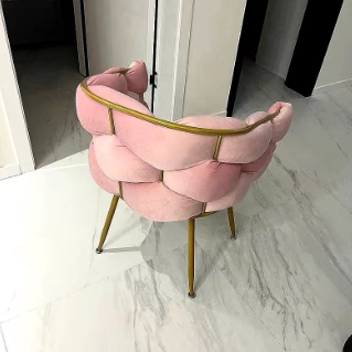 Nordic Velvet Metal Bubble Vanity Stool