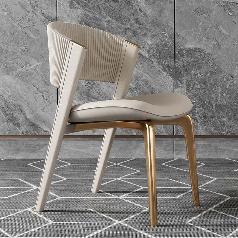 Modern Microfiber Leather Nightstand — Rose Gold / Beige
