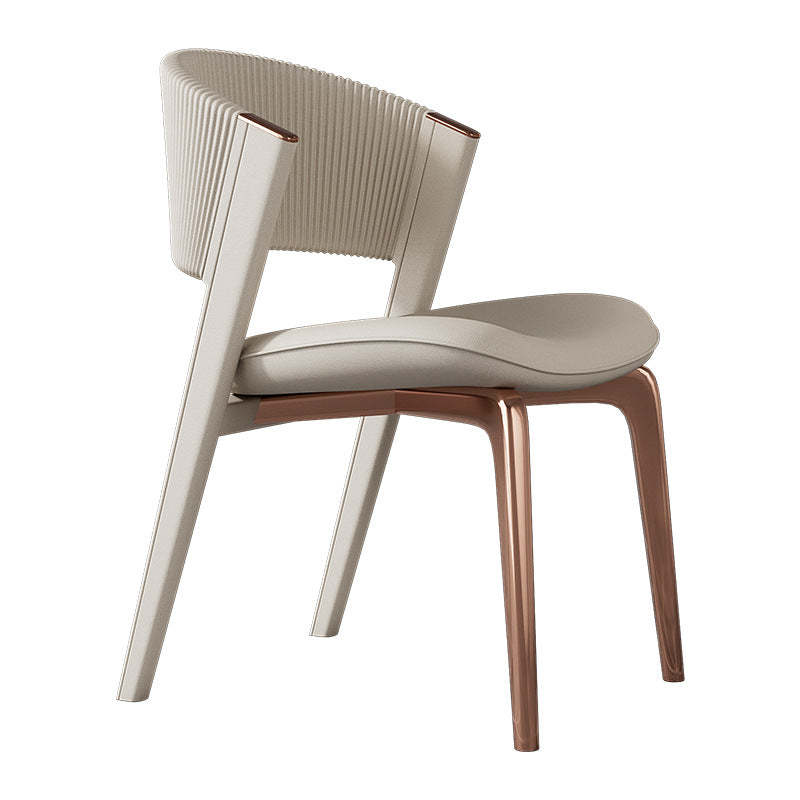 Modern Microfiber Leather Nightstand — Rose Gold / Gray