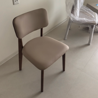 Wood leather glass dining chairs & benches in gray