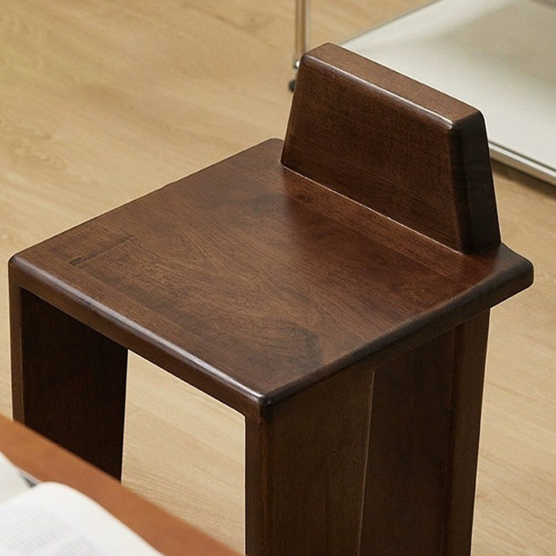 French Wood Square Bedroom Low Stool