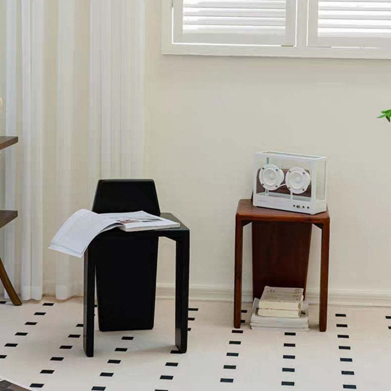 French Wood Square Bedroom Low Stool