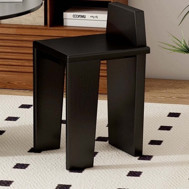 French Wood Square Bedroom Low Stool