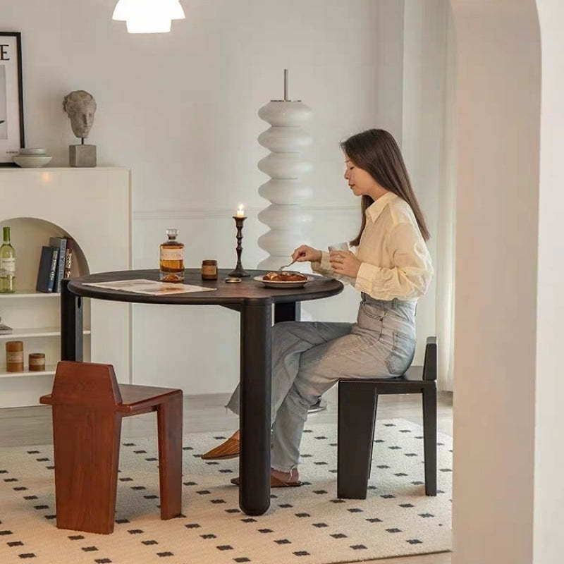French Wood Square Bedroom Low Stool