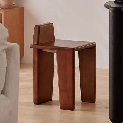 French Wood Square Bedroom Low Stool